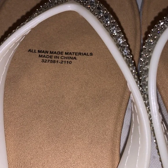 Sparkly white thong sandals size 7/8 - Picture 9 of 11